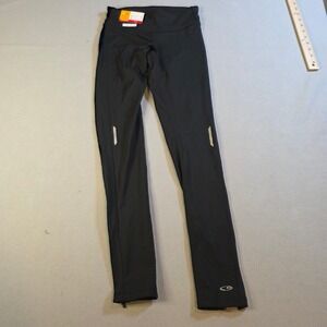 C9 Champion Duo Dry+ Black Running Leggings XS P9938-AWZ Reflective Ankle Zip